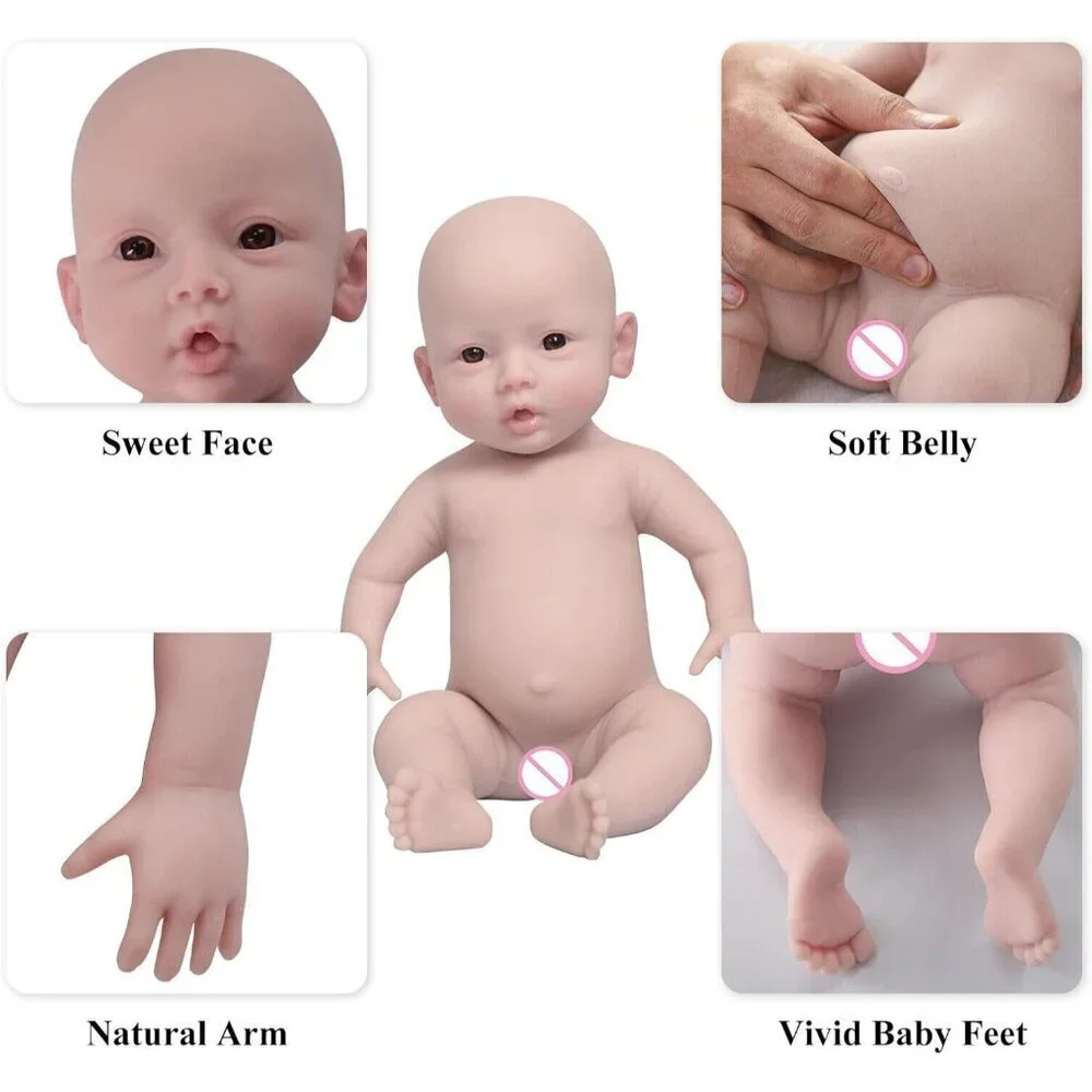 Baby Doll Soft Vinyl Newborn Doll in Flesh Tone - Unbranded